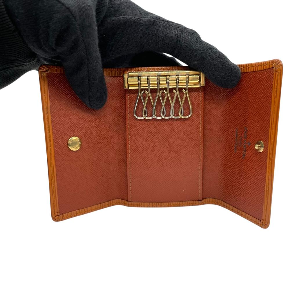 Б/у Держатель для ключей LOUIS VUITTON Коричневая кожа унисекс