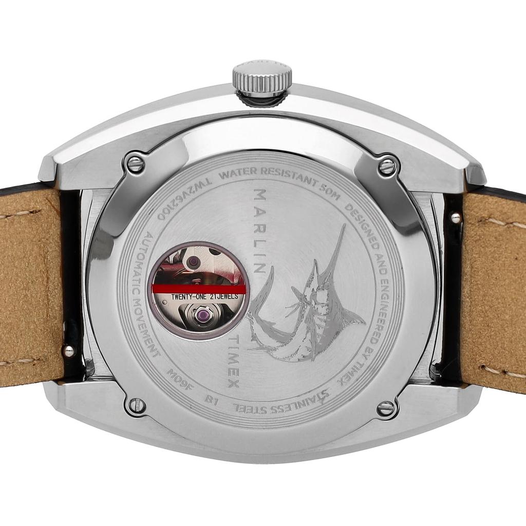 Наручные часы Marlin Jet Black Dial с автоматическим заводом и водонепроницаемостью 5 ATM TW2V62100 Black [TIMEX] Мужские [Товар]