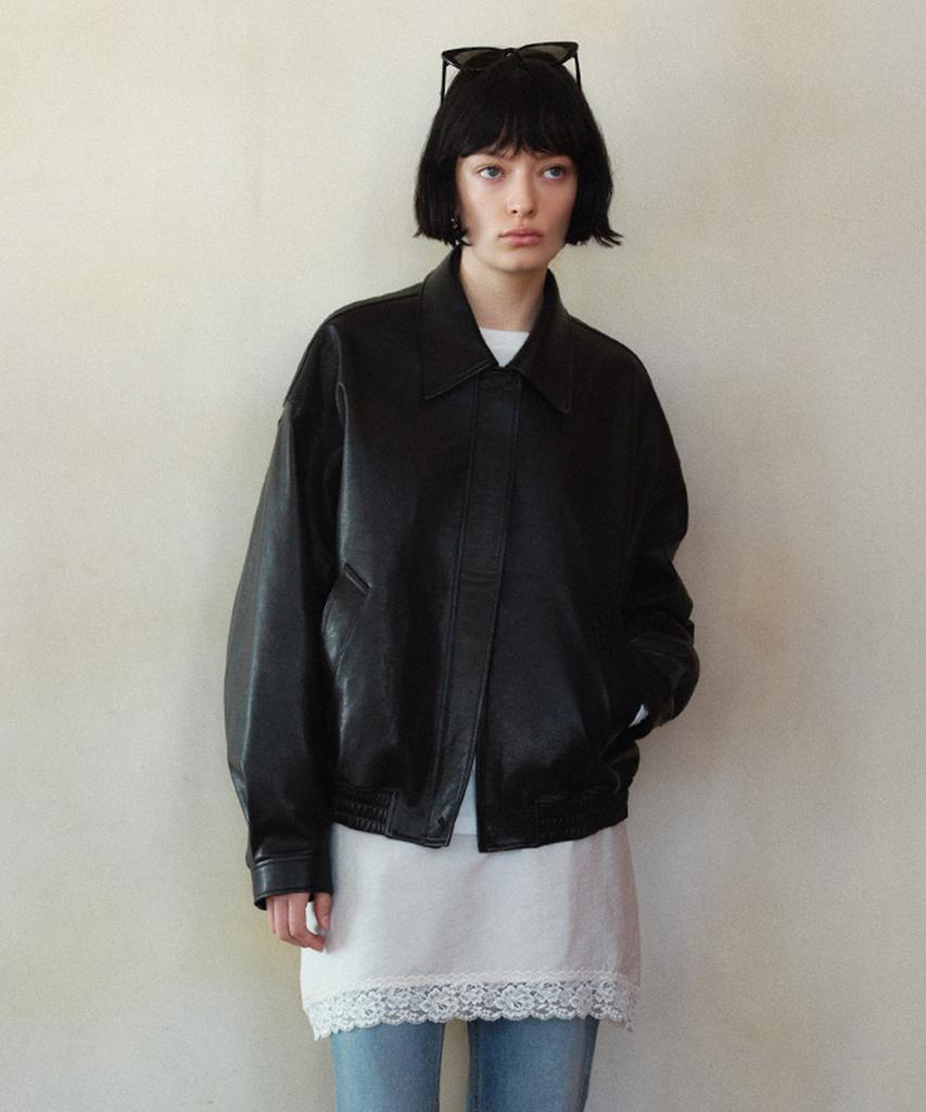 SIYAZU Siot4187 Minimal Lambskin Blouson Jacket_Black