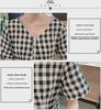 Stylish Plaid V-Neck Buttoned Maternity Dress - Loose Fit, Plus Size, for Summer