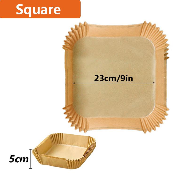 Air Fryer Baking Paper 50/100PCS for BBQ Plate Square Rectangle Round Oven Pan Pad Non-Stick Mat Oil-proof Liner Kitchen Tool