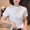 2025 Spring/Summer Korean Style Slim Fit Short Sleeve Sweatshirt Tee - Versatile Plus Size Women's Casual Top