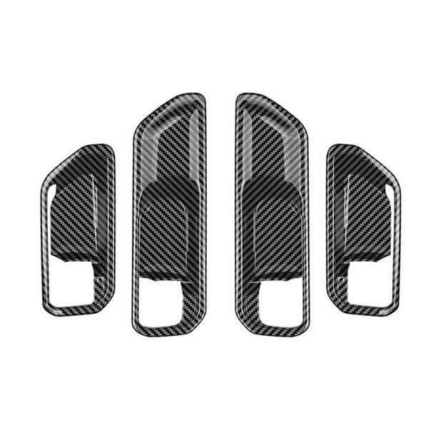 One set Carbon Fiber Texture ABS Door Cup Panel & Inner Handle Frame for Toyota Interior