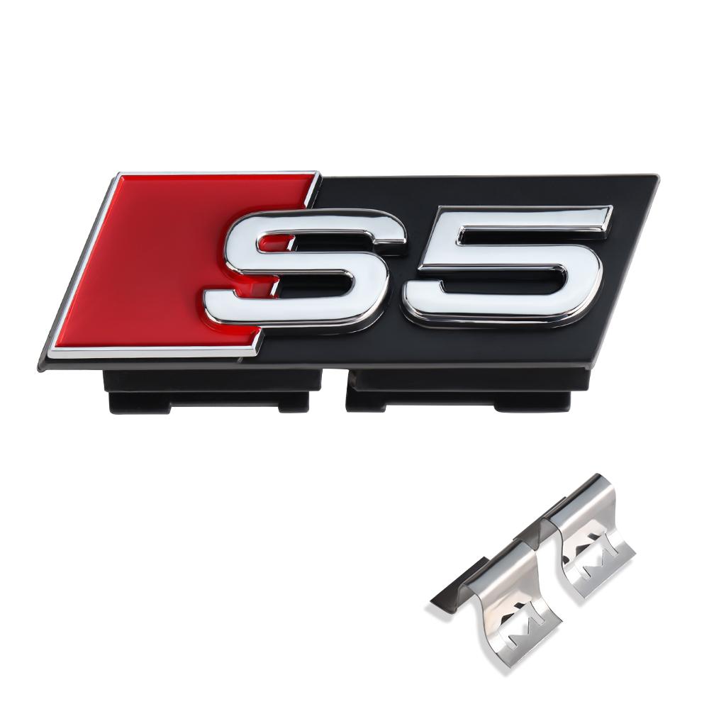 3D ABS Chrome Black Logo S3 S4 S5 S6 S7 Grill Emblem Decoration Car Front Grille Badge For Audi S3 S4 S5 S6 S7 Refit Accrssories