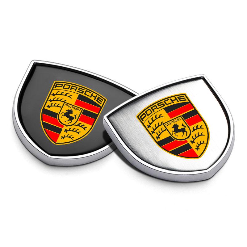 1Pcs 3D Metal Auto Door Shield Emblem Car Body Badge Sticker For Porsche Boxster Cayenne Panamera Macan Cayman 911 918 996 917 991