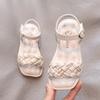 Summer Sweet Fashion Girls Sandals Weave Princess Shoes Ankle Strap Baby Kids Children's Shoes Open Toe Beach Shoe Gladiator Elegant Sandals