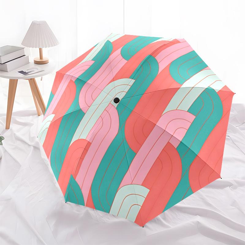1pc Abstract Pattern Automatic Open/close, All-Season Portable Folding Umbrella, Travel, Everyday, Formal Events067