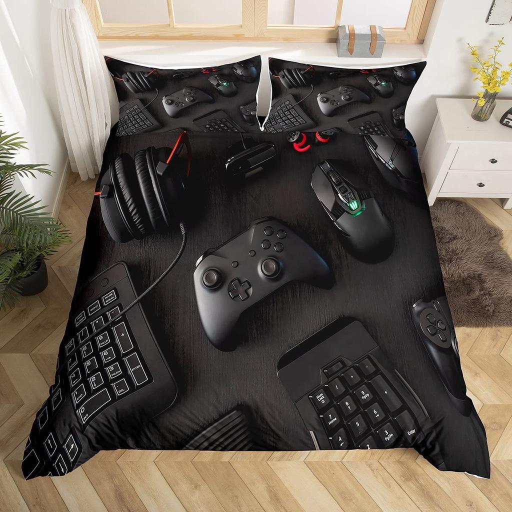 Gamepad Pattern Three-Piece Set Suitable For Boys And Girls Bedroom Decoration Duvet Set