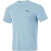 Solid Color Round Neck Pullover Straight Fit Short Sleeve T-Shirt Men Tops Soft-Mist-Blue ATSU053-3