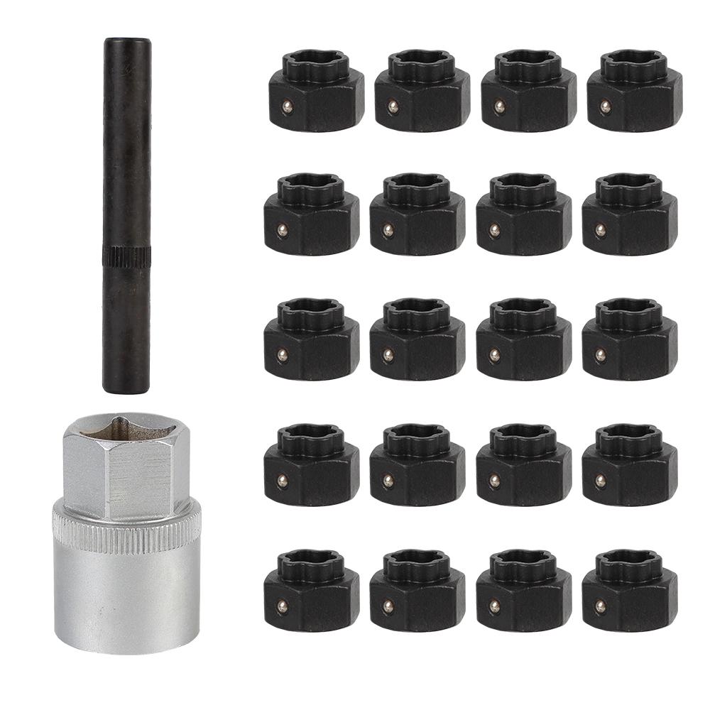 Снятие и установка гнезда для разборки автомобиля, инструмент для блокировки ключа, гнездо для гайки, гайка для замка колеса, гайка для BMW, 22 шт., противоугонная винтовая втулка