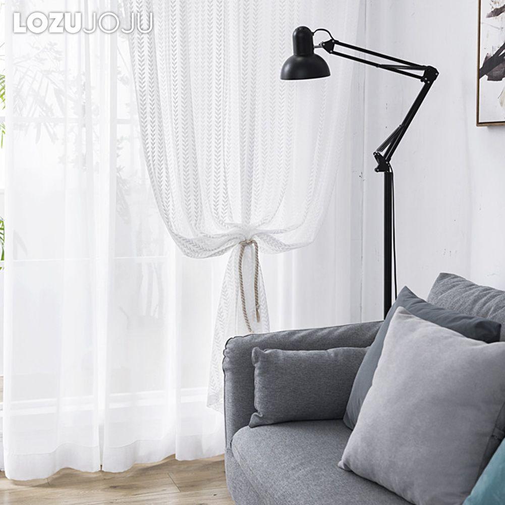 1 шт. LOZUJOJU белая основа вязаная тюль занавеска на окно прозрачная занавеска для балкона украшение дома