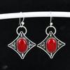 Серьги из натурального красного коралла, старинные серьги из стерлингового серебра 925 пробы, серьги-подвески из серебра в стиле бохо, подарки для ваты, подарки для нее