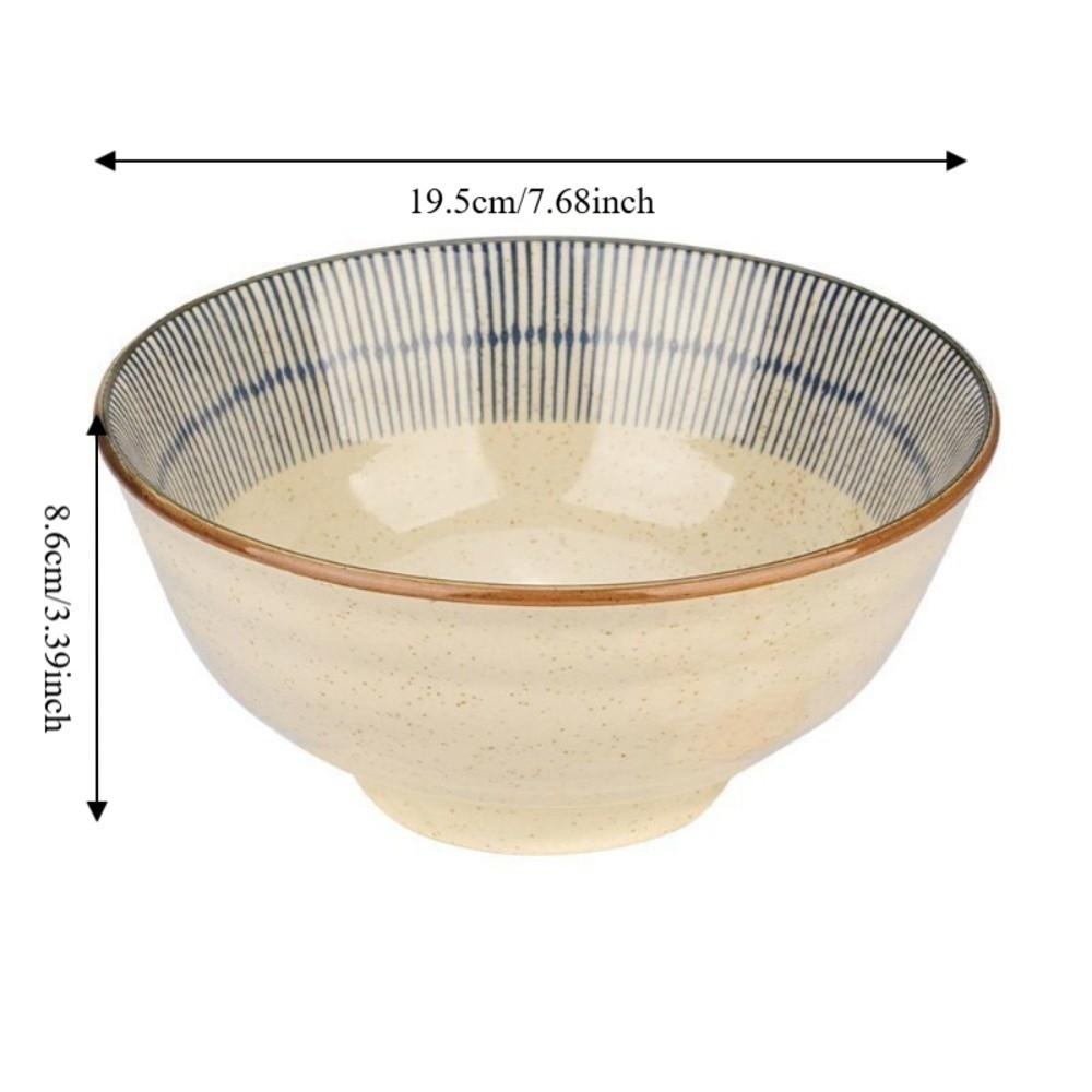Striped Pattern Japanese Style Noodles Bowls Ceramic Salad Bowl Kitchen Tableware Soup Bowl Dinner