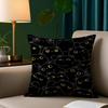 Black Kawaii Cat Pillow Case Short Plush Double-sided Print Square Throw Pillow Covers Sofa Home Cushion Decor