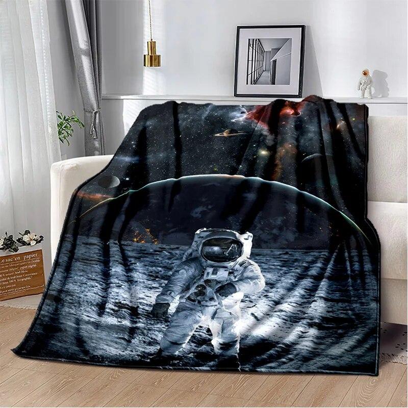 3D космическое одеяло с изображением астронавта, Вселенной, космонавта, мультяшное одеяло, мягкое одеяло для дома, спальни, кровати, дивана, офиса, одеяло, детское