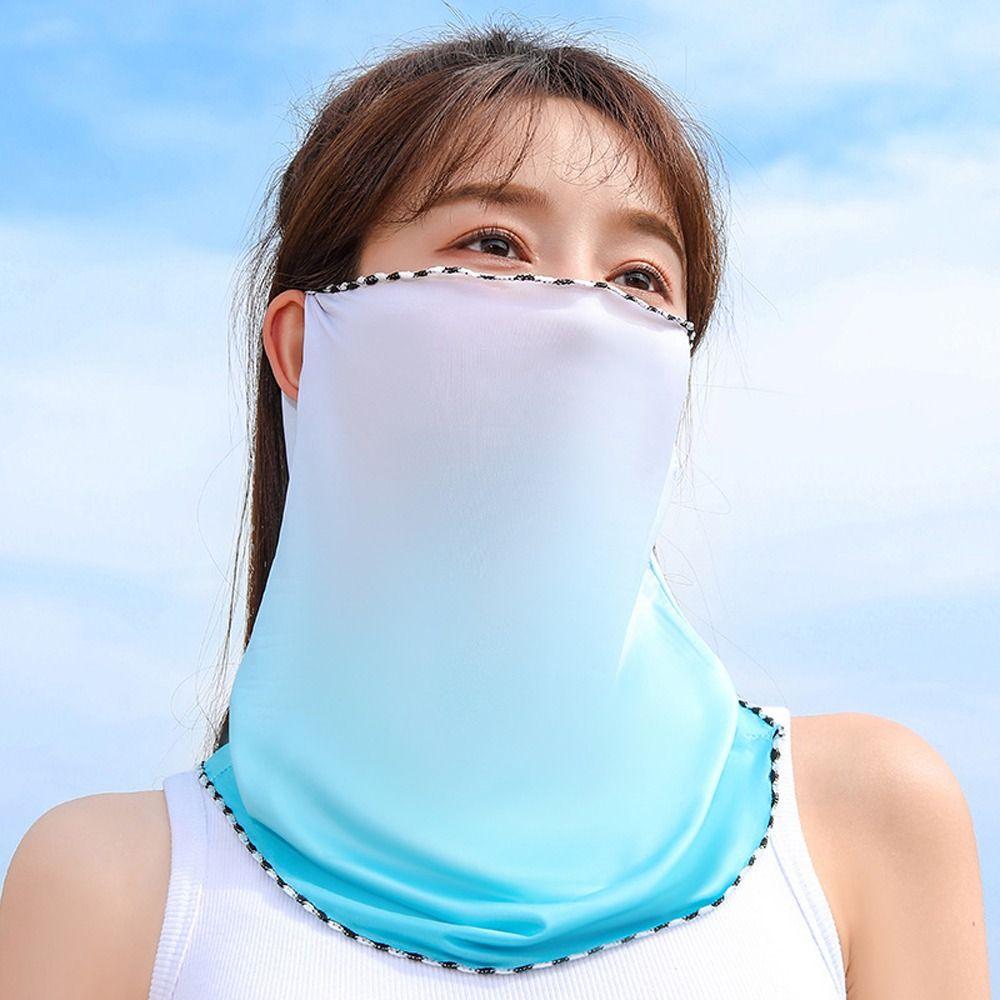 Outdoor Sun Protection Anti-UV Summer Sunscreen Mask Driving Face Mask Ice Silk Women Neckline Mask