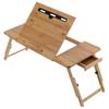 Бамбуковый складной стол для ноутбука, кровать, рабочий стол с ящиком для хранения карт и планшетом для домашнего использования