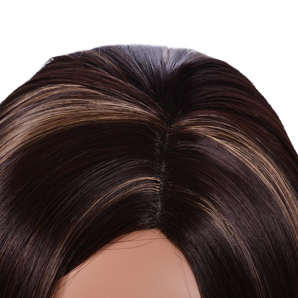 Short Straight Synthetic Wig Mixed Black Dark Brown Blond Bob Wigs for Women Daily Party Wear Synthetic Heat Resistant Wigs
