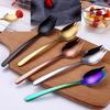 Fork Spoon 2 In 1 Colorful Rainbow Bento Accessories High Quality Stainless Steel Fruit Fork Dessert Forks for Cake Snack Salad