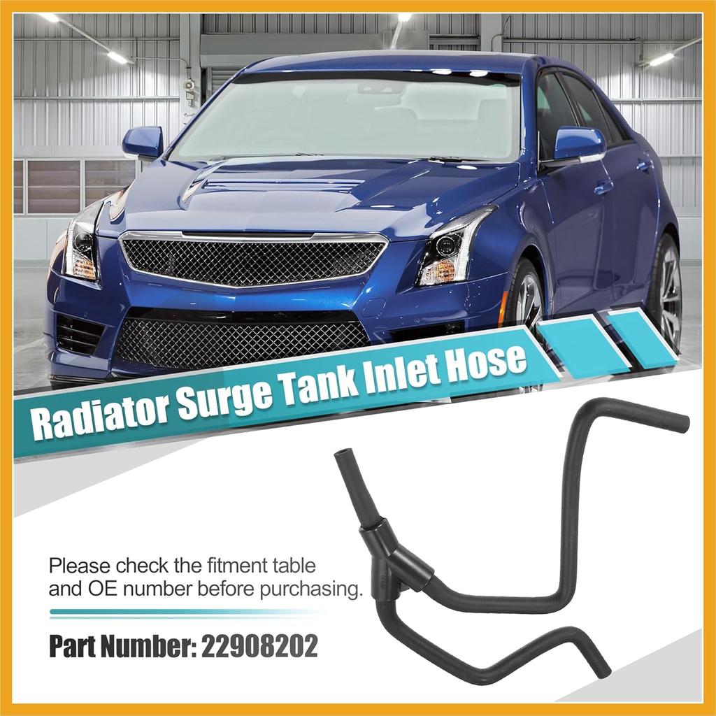 Upper Radiator Surge Tank Inlet Hose Reservoir Hose 22908202 for Cadillac ATS CTS for Chevrolet Camaro 4 Cyl 2013-2018 Engine Coolant Overflow Hose