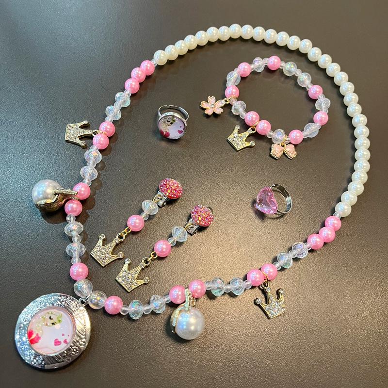 Набор бижутерии «Холодное сердце» с Эльзой: Комплект: Ожерелье, Браслет, Серьги и Кольцо Принцессы для Детей