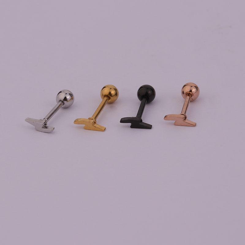 Vogue Small Cartilage Stainless Steel 2022 New 1PC 20G Trend Screw Back Piercing Jewelry Stud Earring Charming