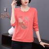 Long-sleeved T-shirt Women's Spring and Autumn Large Size Inner Bottoming Shirt Pure Cotton Women's Clothes