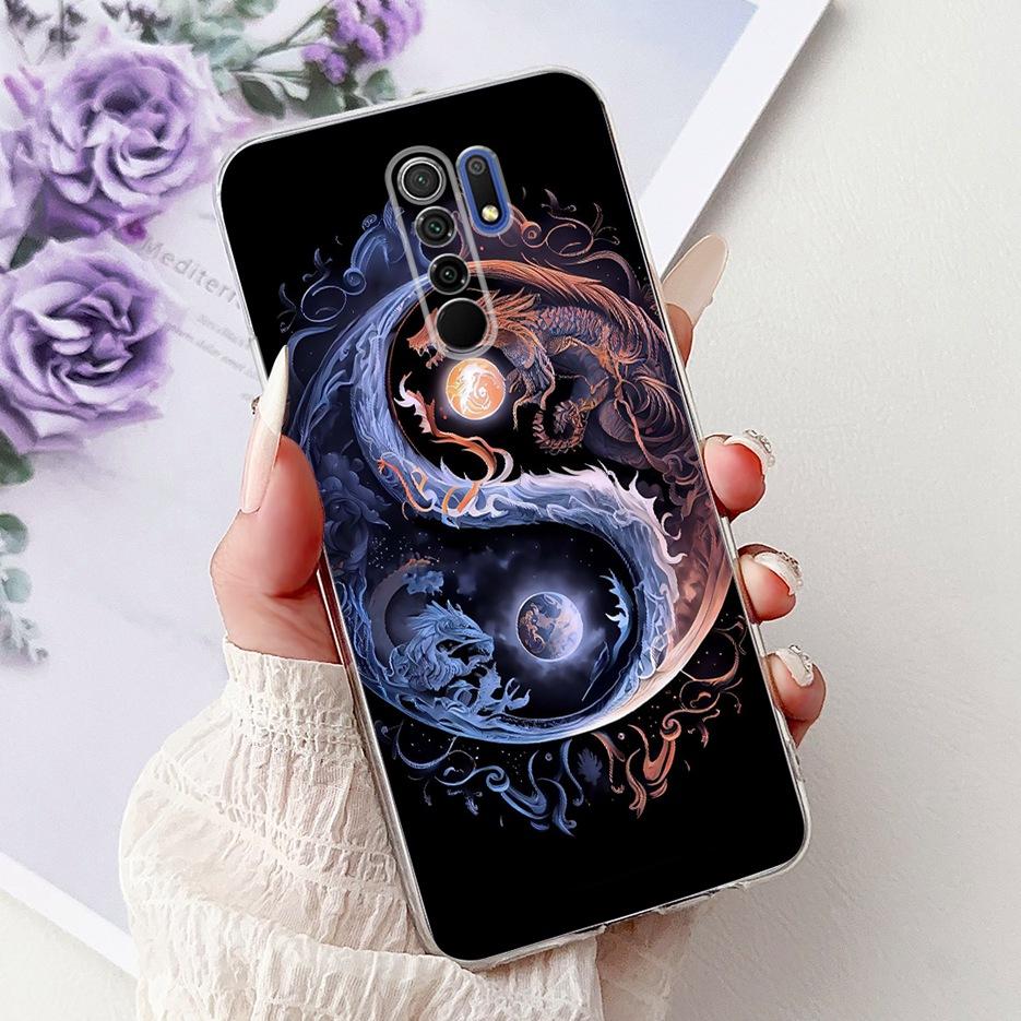 For Xiaomi Redmi 9 Case Cool Dragon Fashion Painted Cover 6.53'' Soft Silicone Phone Case For Redmi 9 Prime Redmi9 Fundas Bumper