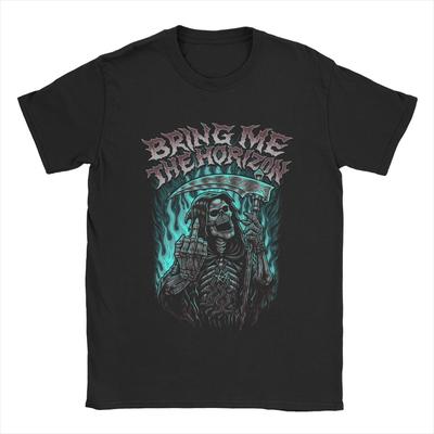Bring Me The Horizons Рок Мужские Футболки Готик Металл Группа Смешные Футболки С Коротким Рукавом С Круглым Вырезом 100% Хлопок Идея для Подарка мерч