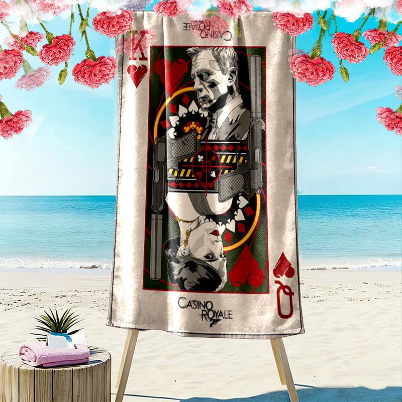 Secret Agent Thrills: April 2020 beach towel Portable for travel Beach towel for vacation photos swim Outdoor pool towel quick-drying swim towel