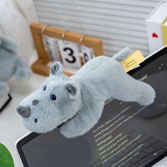Plush Pendant Wrist Guard Rhino Design Soft Velvet Ergonomic Wrist Support Fluffy Typing Pad Bag Charm