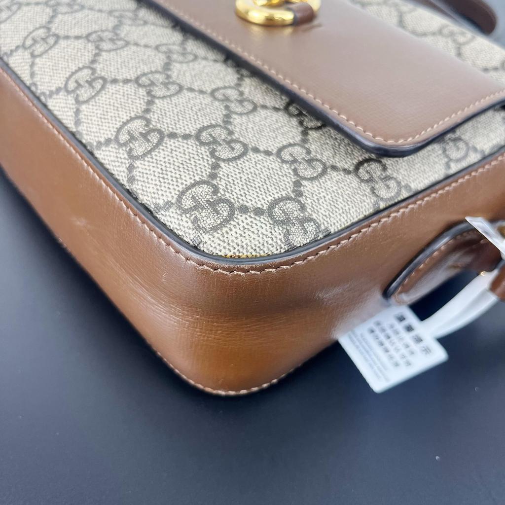 [Pre-Owned] Gucci Horsebit 1955 Small Shoulder Bag 'Beige/Ebony' - Excellent #88VANG