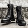Sneakers Outdoor Fashion High Top Shoes for Men Casual Leather Street Style Ankle Boot Men Size38-48 Side Zipper Trend Men Boots