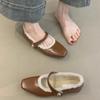 Retro Mary Jane Shoes Women's Winter 2024 New French Temperament Elegant Warm Evening Shoes Single Shoes