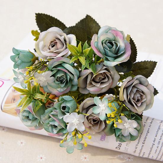 1 букет из 5 веток в европейском стиле, искусственная королевская роза, домашний декор комнаты