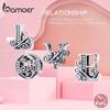 BAMOER Jewelry Original Design 925 Sterling Silver Letter Alphabet A To Z Beads Charms Fit Bracelets