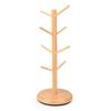 Cup Holders Tree Wooden Rotating Cup Stand with 8 Hooks Coffee Mug