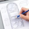 Student Stationary Measuring Scale Ruler Fast Drawing Ruler Math Class Drafting Template Ruler