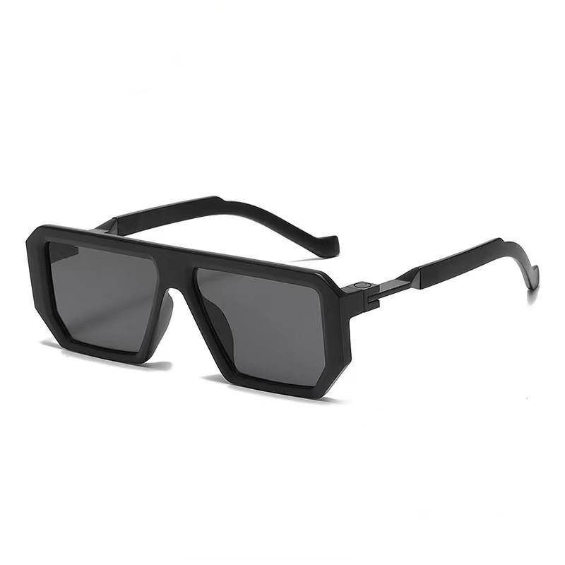 Неполяризованные мужские гладкие многоугольные модные солнцезащитные очки - винтажная прямоугольная большая оправа из прочного поликарбонатного материала для уличного стиля, повседневной носки