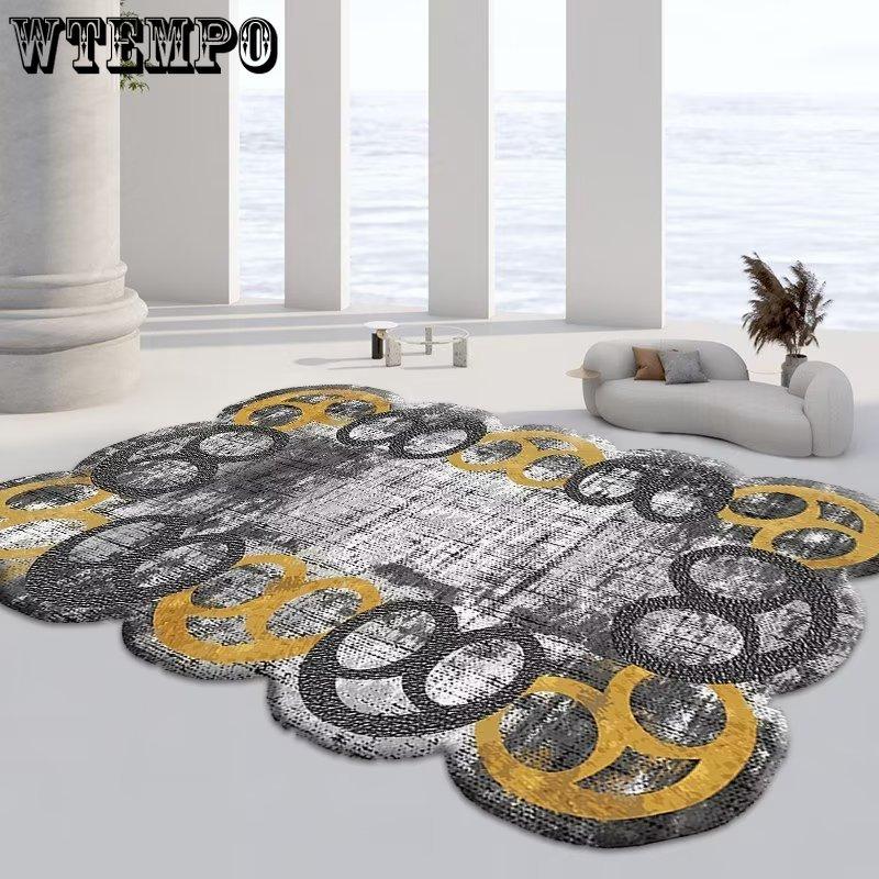 Modern Simple Special Shaped Large Area Living Room Carpet Irregular Plush Soft Bedroom Carpets Light Luxury Home Rug