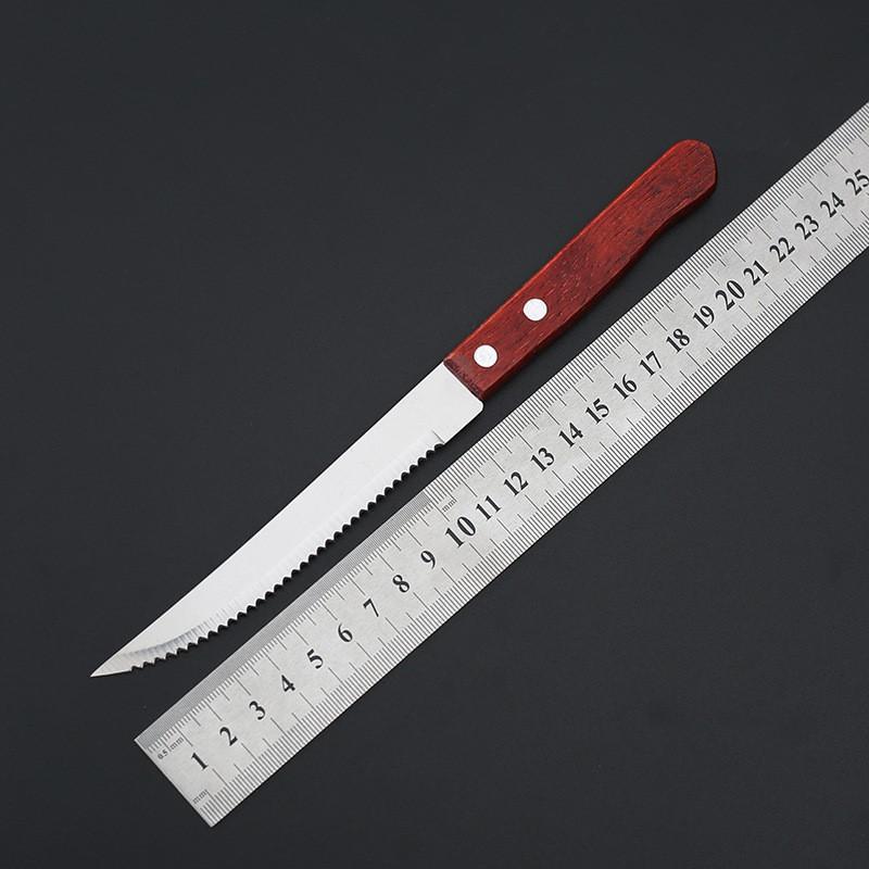 1-20 Pcs Stainless Steel Steak Knife Wooden Handle Dinner Sharp Steak Knife Knives Set Restaurant Table Knives Dinnerware Set