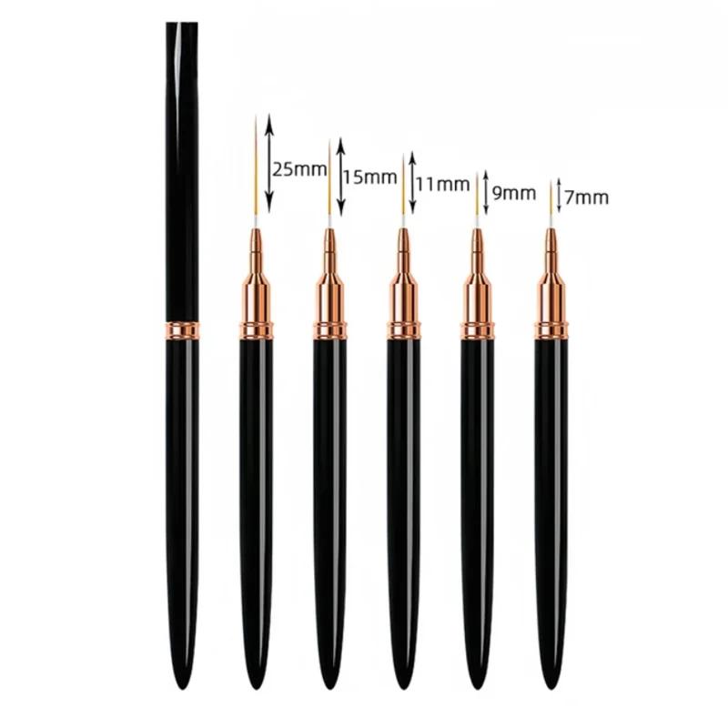 5pcs Nail Art Pen Set Brushes Set Elongated Lines Striping Drawing UV Gel Painting Nail Design Pen Professional Manicure Tool