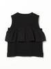 LIFE STORE by BEAMS TEE Mixed Material Ruffle Top Black Free BMING S/S Women's