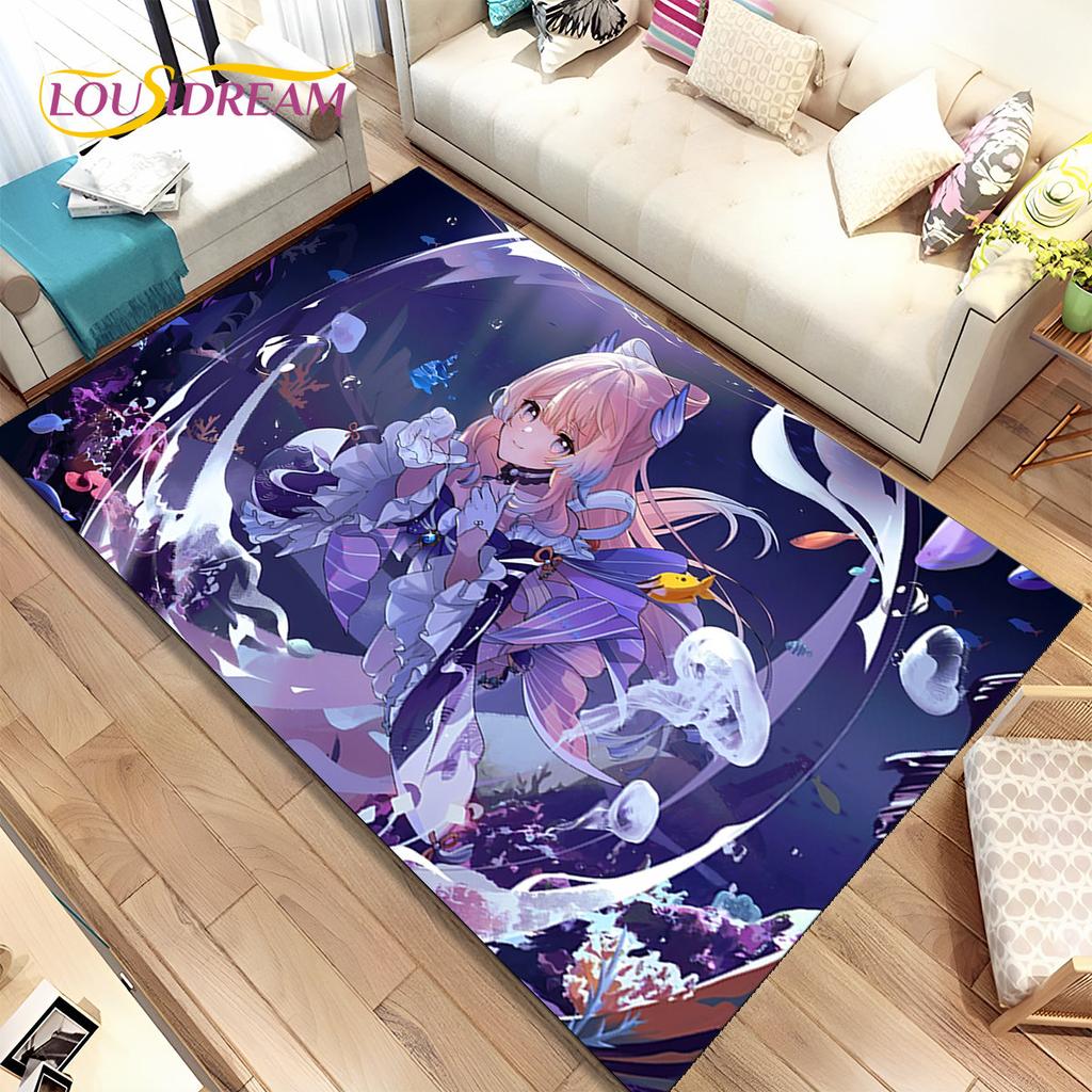Genshin Impact Cartoon Game Area Rug, ковер для дома, гостиной, спальни, дивана, дверного коврика, кухонного декора, детский нескользящий напольный коврик