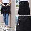 Unisex Waterproof Half Apron with 2 Pockets Waitress Chef Waist Apron Resistant Restaurant Cafe Lace-up Short Apron