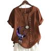 Women's Fashionable Round Neck Short Sleeve Top with Popular Floral Pattern in 11 Colors