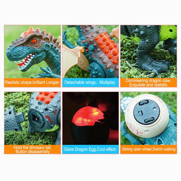 Электрические детские прогулочные фигурки динозавров T-Rex, игрушки со световыми звуковыми подарками 