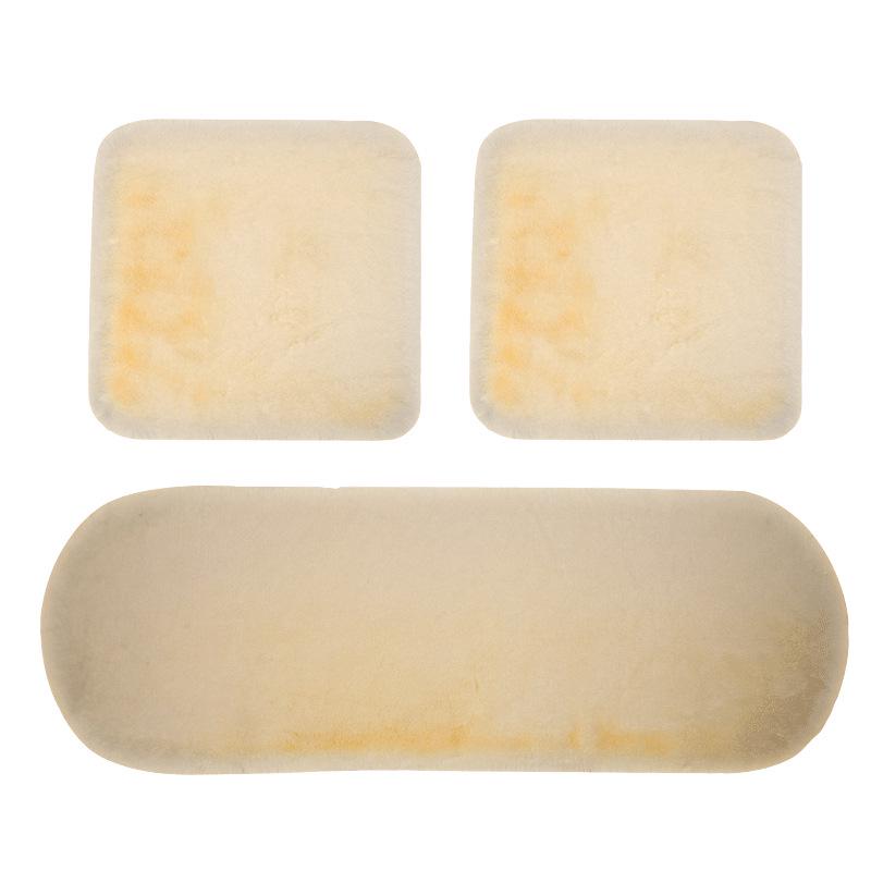 Универсальный комплект плюшевых зимних подушек на сиденье автомобиля - толстые, теплые, из трех частей, 1200 г