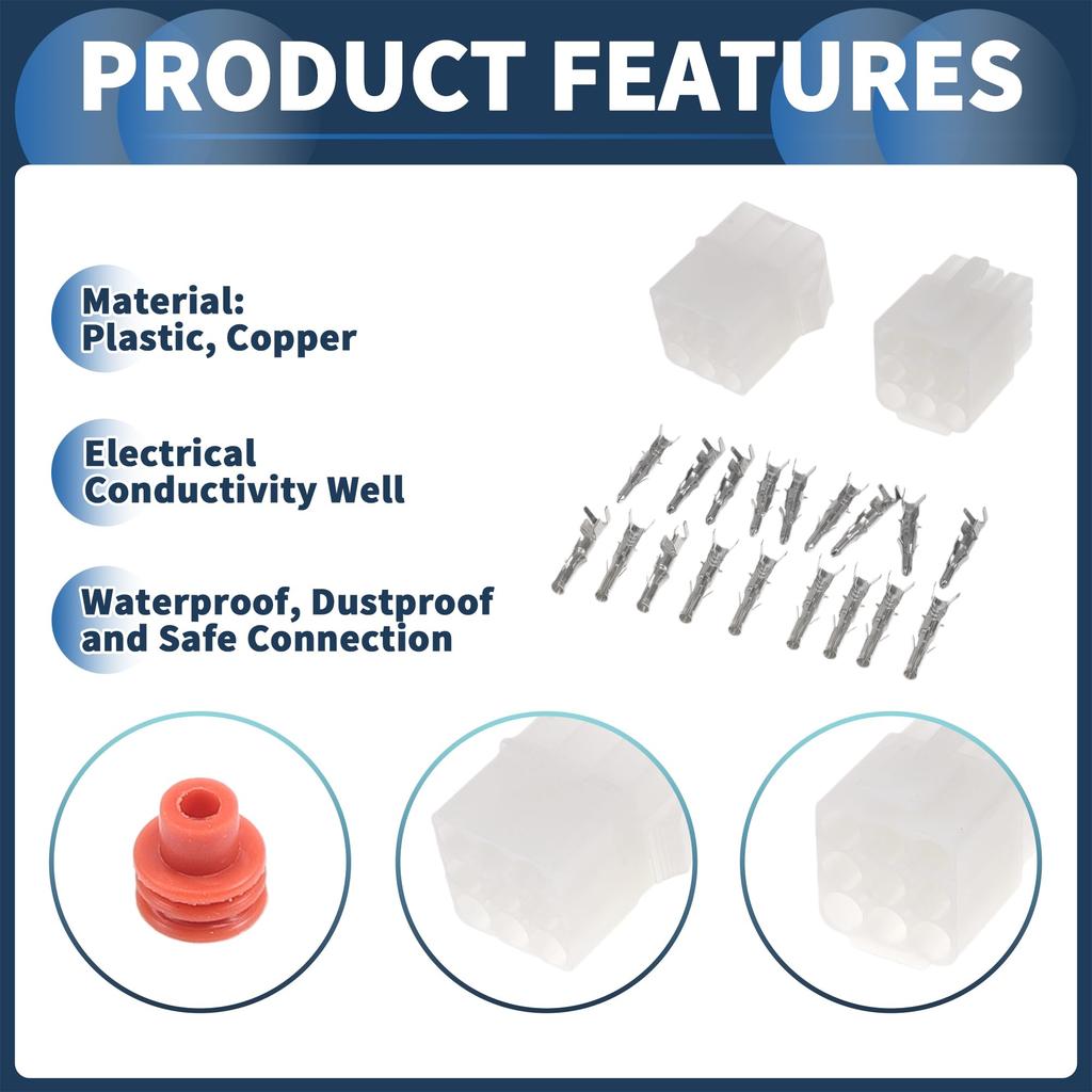 INFINAUTO 9-контактный автомобильный электрический разъем, комплект штекеров, серия 6,2 мм, для автомобиля, дома на колесах, грузовика