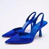 2025 New Women's High-heeled Sandals Pointed Head After The Empty High-heeled Fashion Women's Shoes